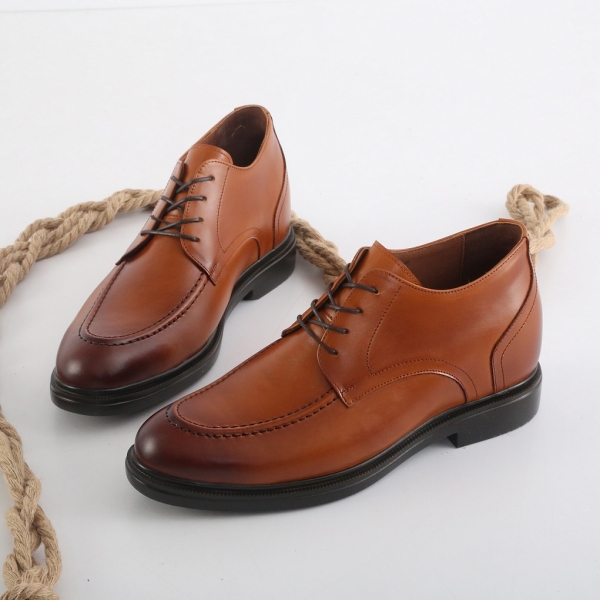 کفش پاشنه بلند مردانه چرم مدل پاستور رنگ عسلی