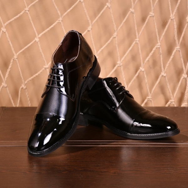 کفش پاشنه مخفی دامادی مدل ورنی ایتالیایی 1